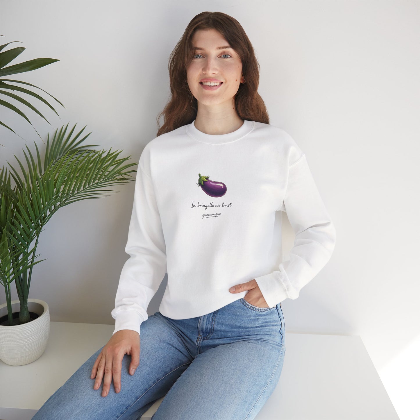 Sweat Quocumque "Bringelle", Exotique, Destination Île De La Réunion, Adulte, Homme, Femme, Sportive, Sportif, Décontracté, Drapeau Régional