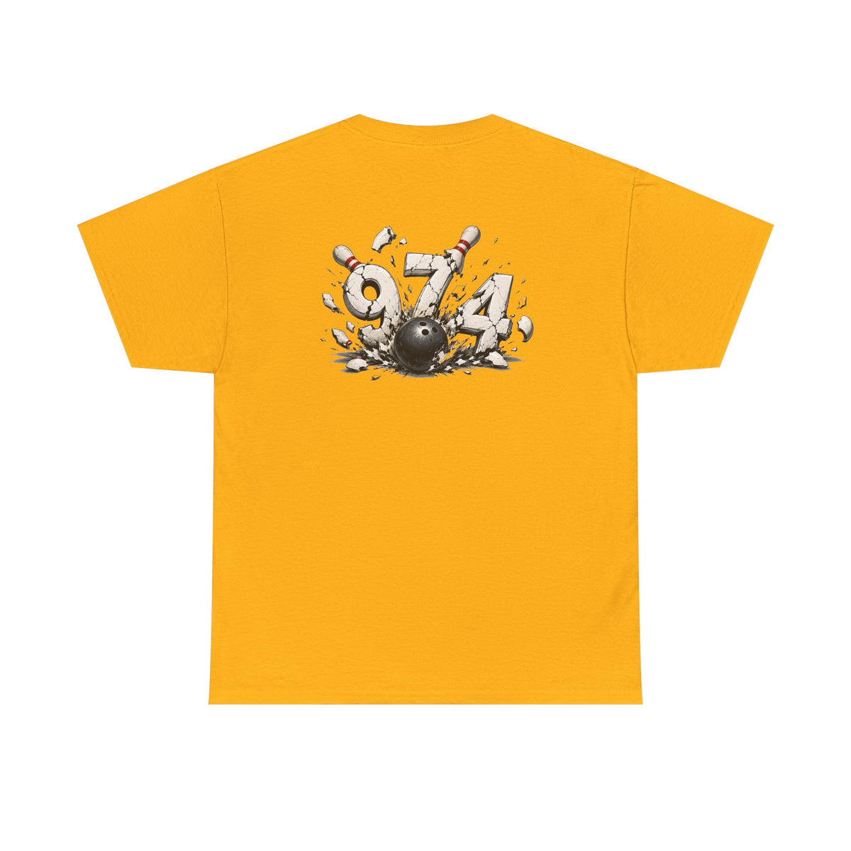 T-shirt " 974 Bowling", Destination Île de La Réunion, Confort Coton, Sobre, Elégant, Souvenir Unique, Vêtement Adulte, Unisexe, Esprit Voyageur