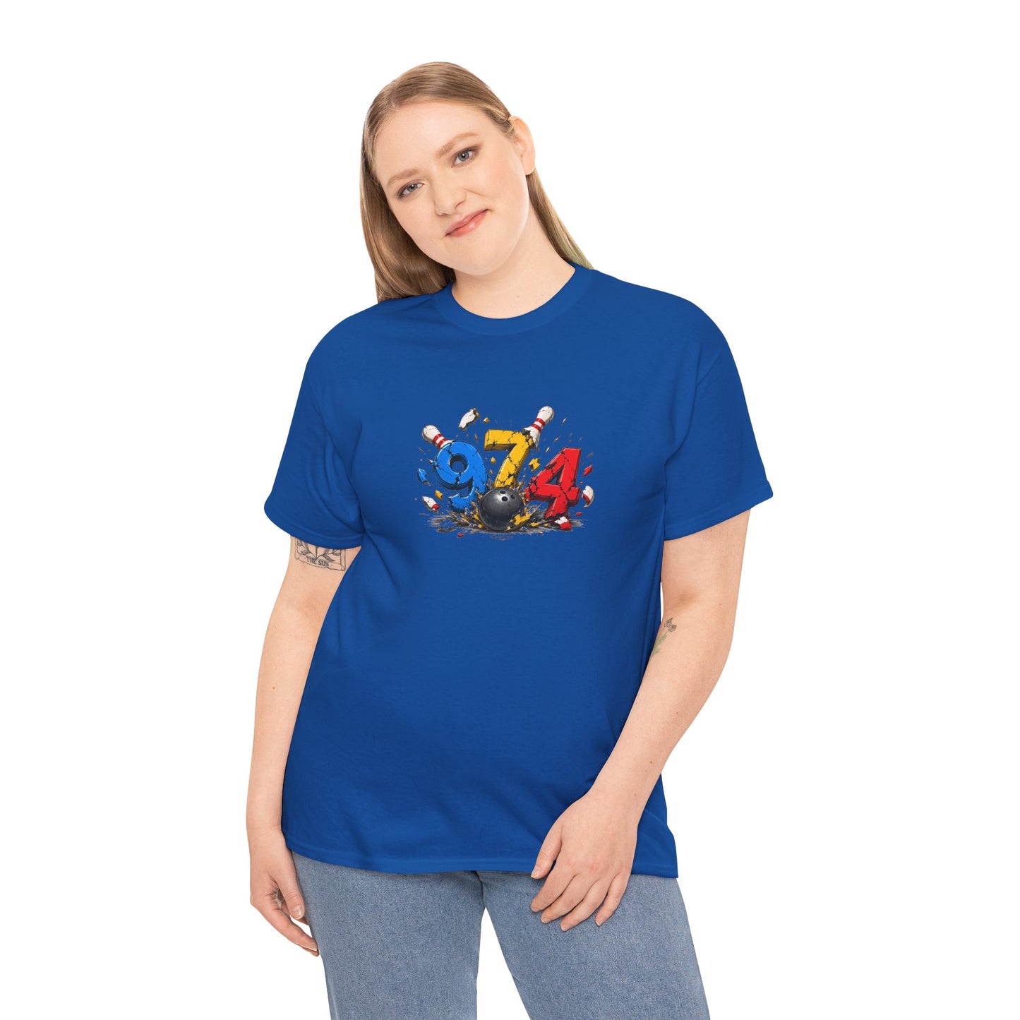 T-shirt " 974 Bowling ", Destination Île de La Réunion, Confort Coton, Sobre, Elégant, Souvenir Unique, Vêtement Adulte, Unisexe, Esprit Voyageur