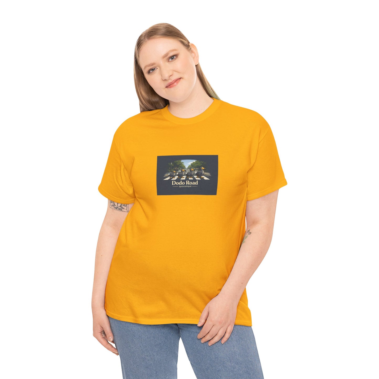 T-shirt "Dodo Road", Île de La Réunion", Confort Coton, Sobre, Elégant, Souvenir Unique, Cadeau, Unisexe, Esprit Voyageur