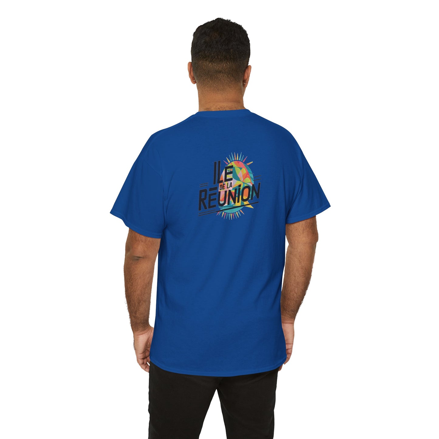 T-shirt "Île de La Réunion", Confort Coton, Sobre, Elégant, Souvenir Unique, Cadeau, Unisexe, Esprit Voyageur, Adulte