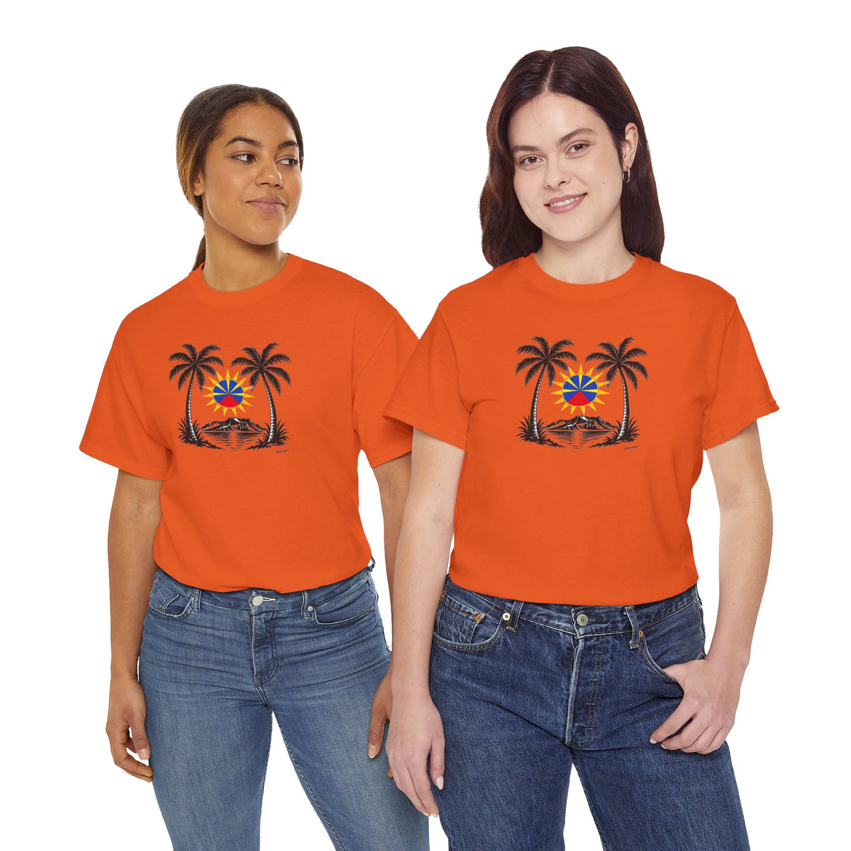 T-shirt Quocumque, "Palmiers", Île de La Réunion, Confort Coton, Elégant, Souvenir Unique, Cadeau, Unisexe, Esprit Voyageur, Créole, Bourbon