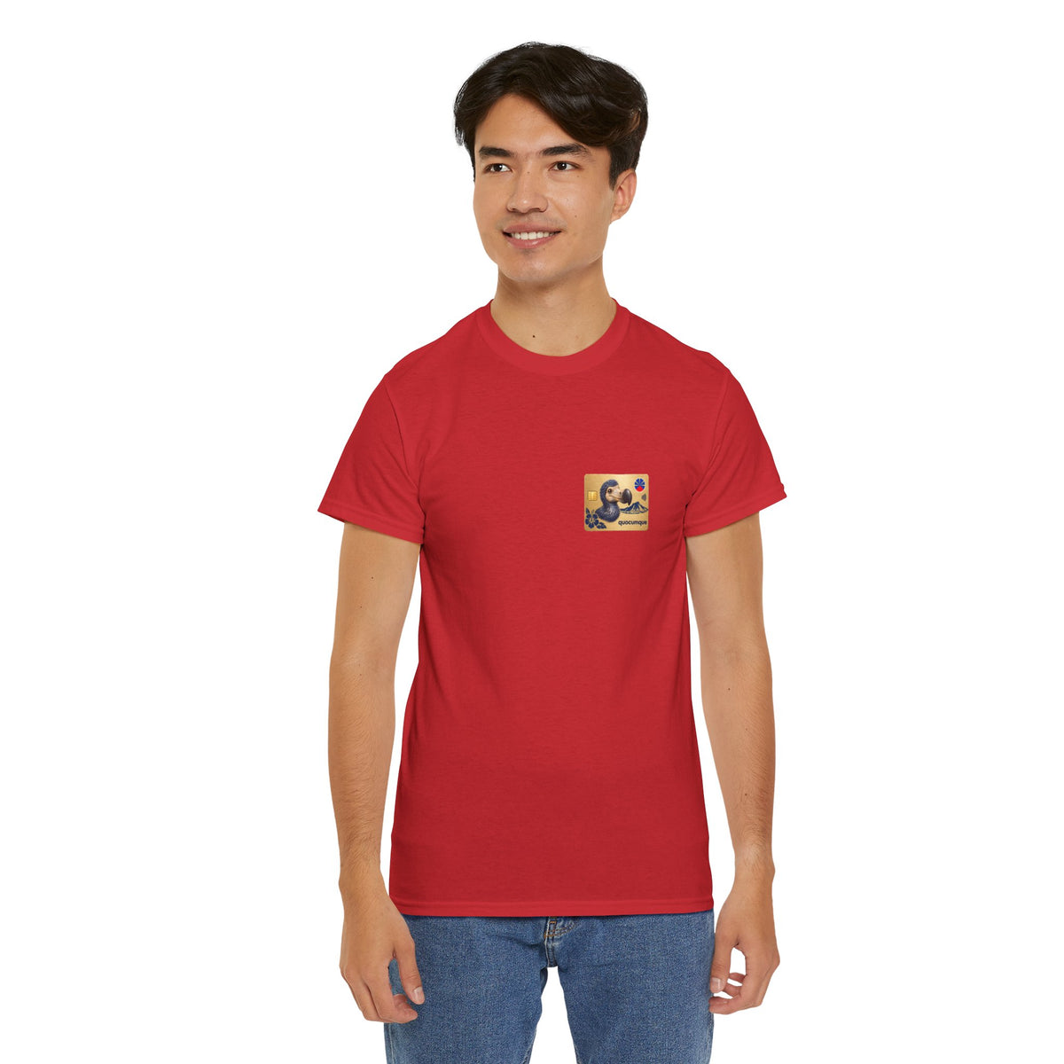 T-shirt "Quocumque Gold", Exotisme, Destination Île de La Réunion, Confort Coton, Sobre, Elégant, Souvenir Unique, Cadeau, Unisexe, Esprit Voyageur