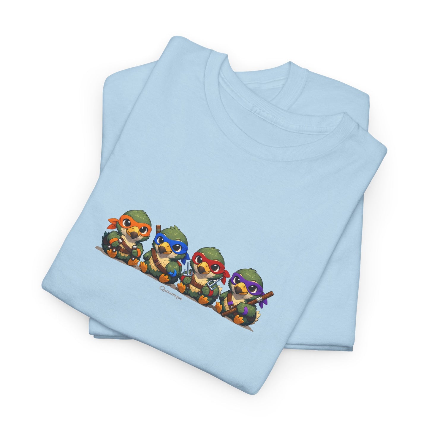 T-shirt Quocumque, " Dodos Ninjas ", Île de La Réunion, Confort Coton, Elégant, Souvenir Unique, Cadeau, Unisexe, Esprit Voyageur, Créole, Bourbon