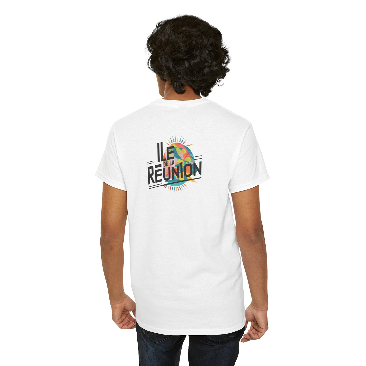 T-shirt "Île de La Réunion", Confort Coton, Sobre, Elégant, Souvenir Unique, Cadeau, Unisexe, Esprit Voyageur, Adulte