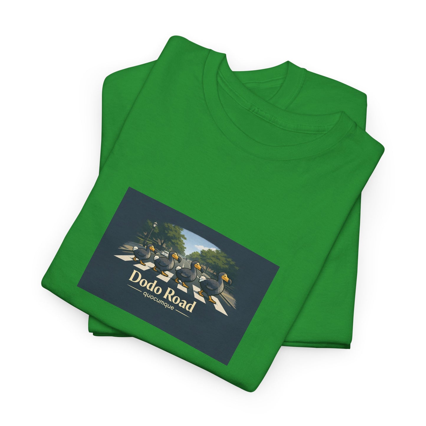 T-shirt "Dodo Road", Île de La Réunion", Confort Coton, Sobre, Elégant, Souvenir Unique, Cadeau, Unisexe, Esprit Voyageur