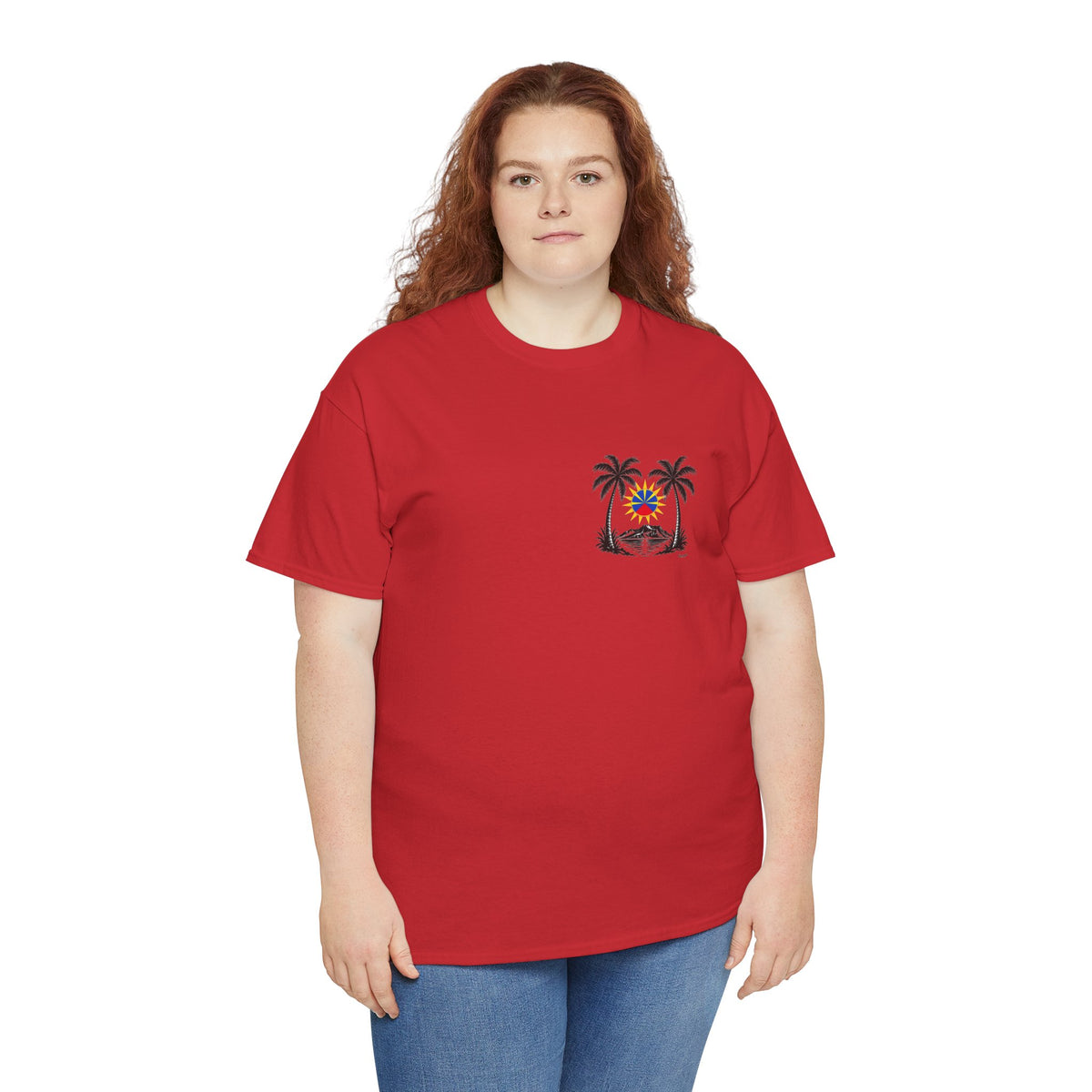 T-shirt Quocumque, "Palmiers", Discret, Île de La Réunion, Confort Coton, Elégant, Souvenir Unique, Cadeau, Unisexe, Esprit Voyageur, Créole, Bourbon