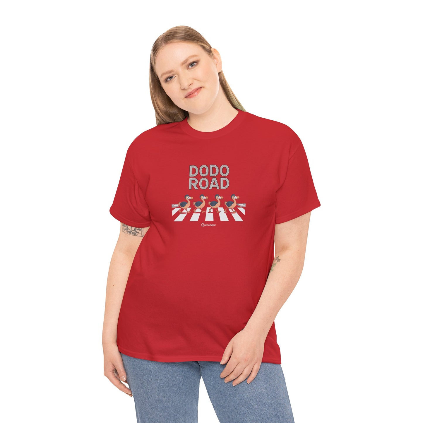 T-shirt Quocumque, " Dodo Road ", Île de La Réunion, Confort Coton, Elégant, Souvenir Unique, Cadeau, Unisexe, Esprit Voyageur, Créole, Bourbon