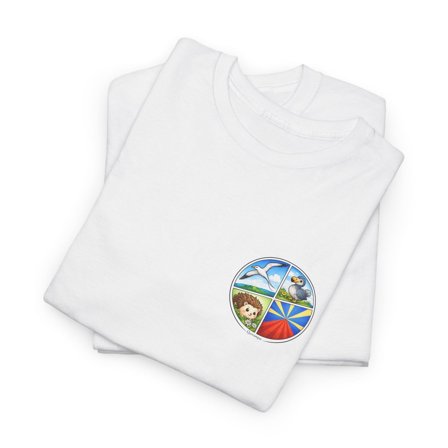 T-shirt Quocumque, "Pastille Bourbon", Île de La Réunion, Confort Coton, Elégant, Souvenir Unique, Cadeau, Unisexe, Esprit Voyageur, Créole, Bourbon