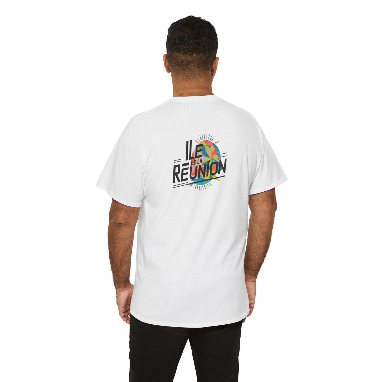 T-shirt "Île de La Réunion", Confort Coton, Sobre, Elégant, Souvenir Unique, Cadeau, Unisexe, Esprit Voyageur, Adulte