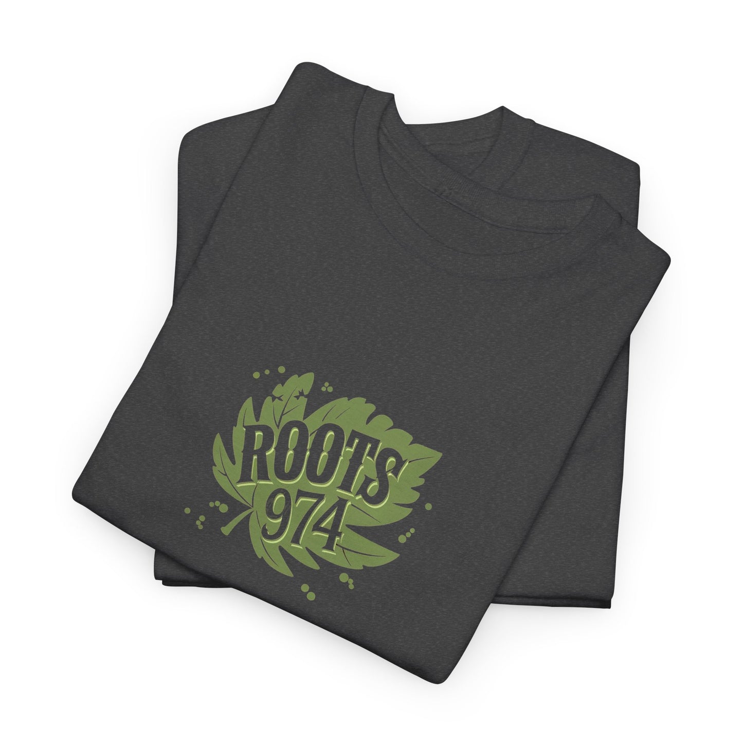 T-shirt "Roots 974", Exotisme, Destination Île de La Réunion, Confort Coton, Sobre, Elégant, Souvenir Unique, Cadeau, Unisexe, Esprit Voyageur