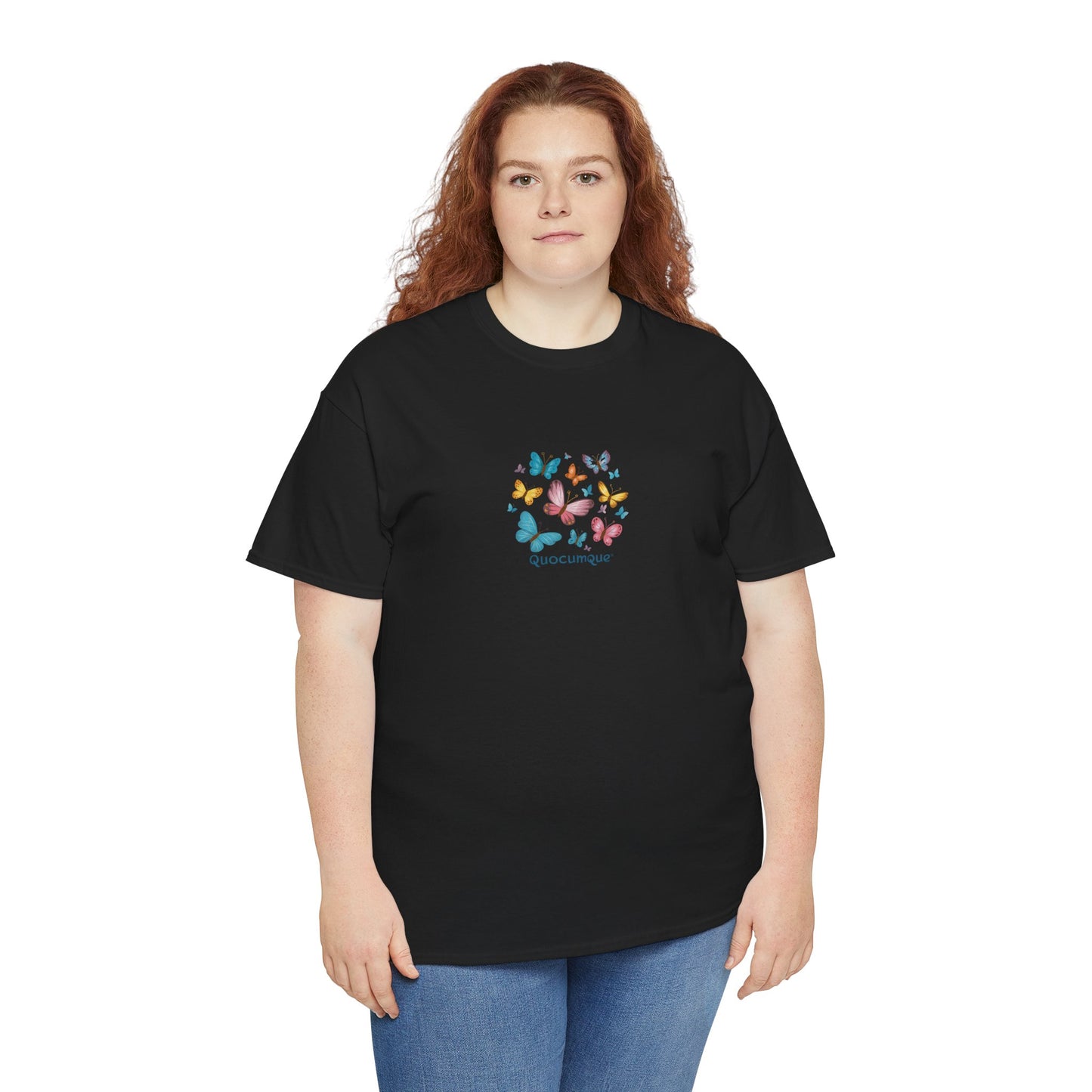 T-shirt Quocumque "Papillons", Légèreté, Les Beaux Jours, Confort Coton, Sobre, Elégant, Souvenir Unique, Cadeau, Unisexe, Esprit Voyageur