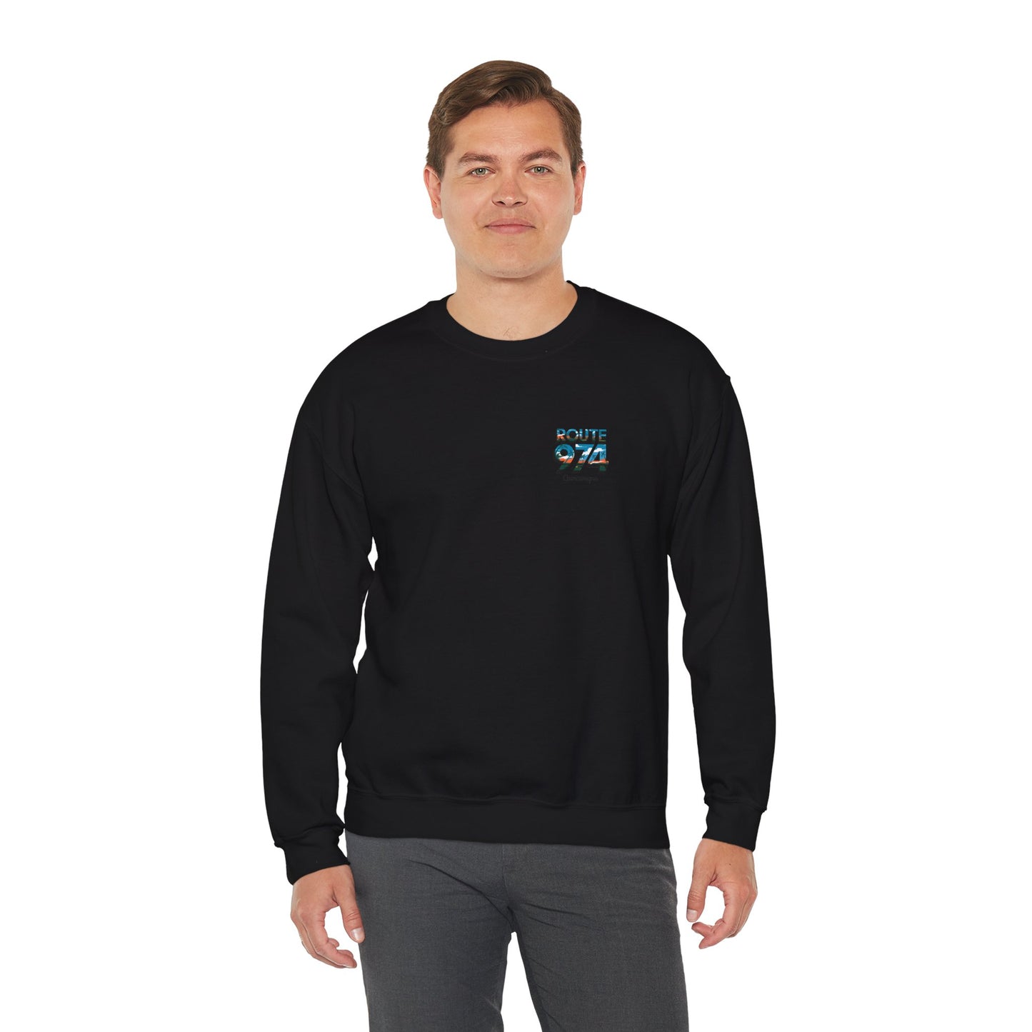 Sweat-Shirt Quocumque "Route 974", Exotique, Destination l'Île De La Réunion, Adulte, Homme, Femme, Sportive, Sportif, Décontracté, Élégant, Classique,