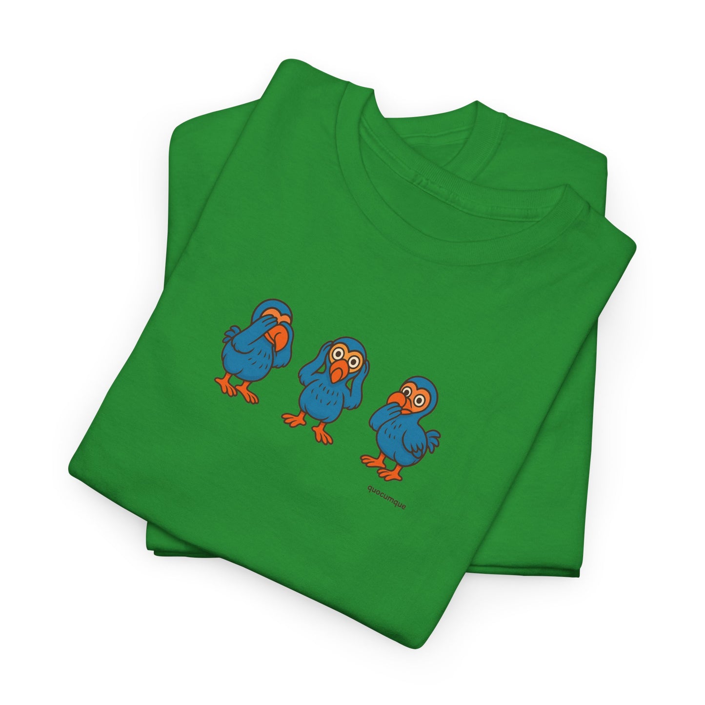 T-shirt Quocumque, "3 Dodos de la Sagesse", Confort, Souvenir Unique, Cadeau, Unisexe, Délicatesse, Homme, Femme, Adulte, Sportif, Liberté, Détente