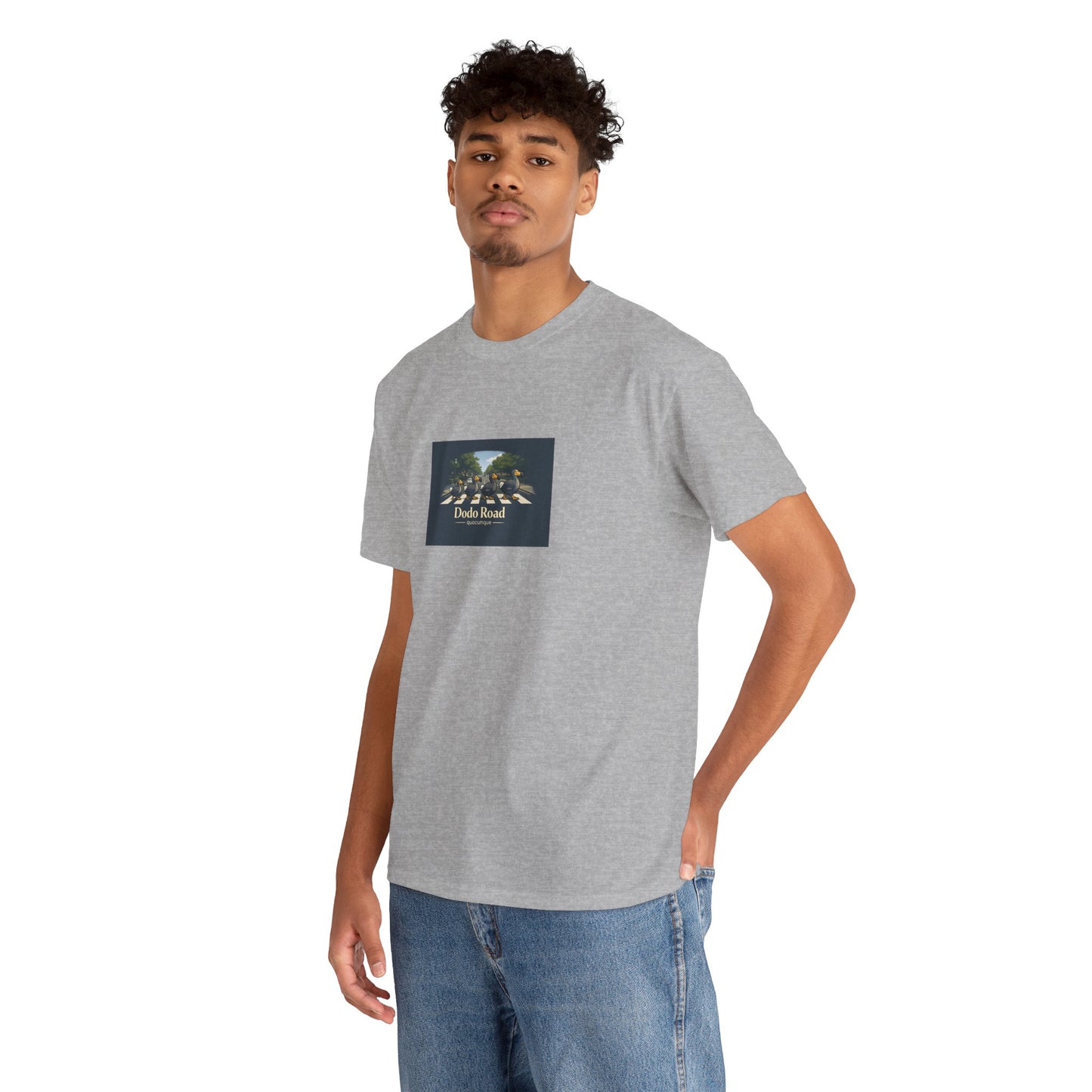 T-shirt "Dodo Road", Île de La Réunion", Confort Coton, Sobre, Elégant, Souvenir Unique, Cadeau, Unisexe, Esprit Voyageur