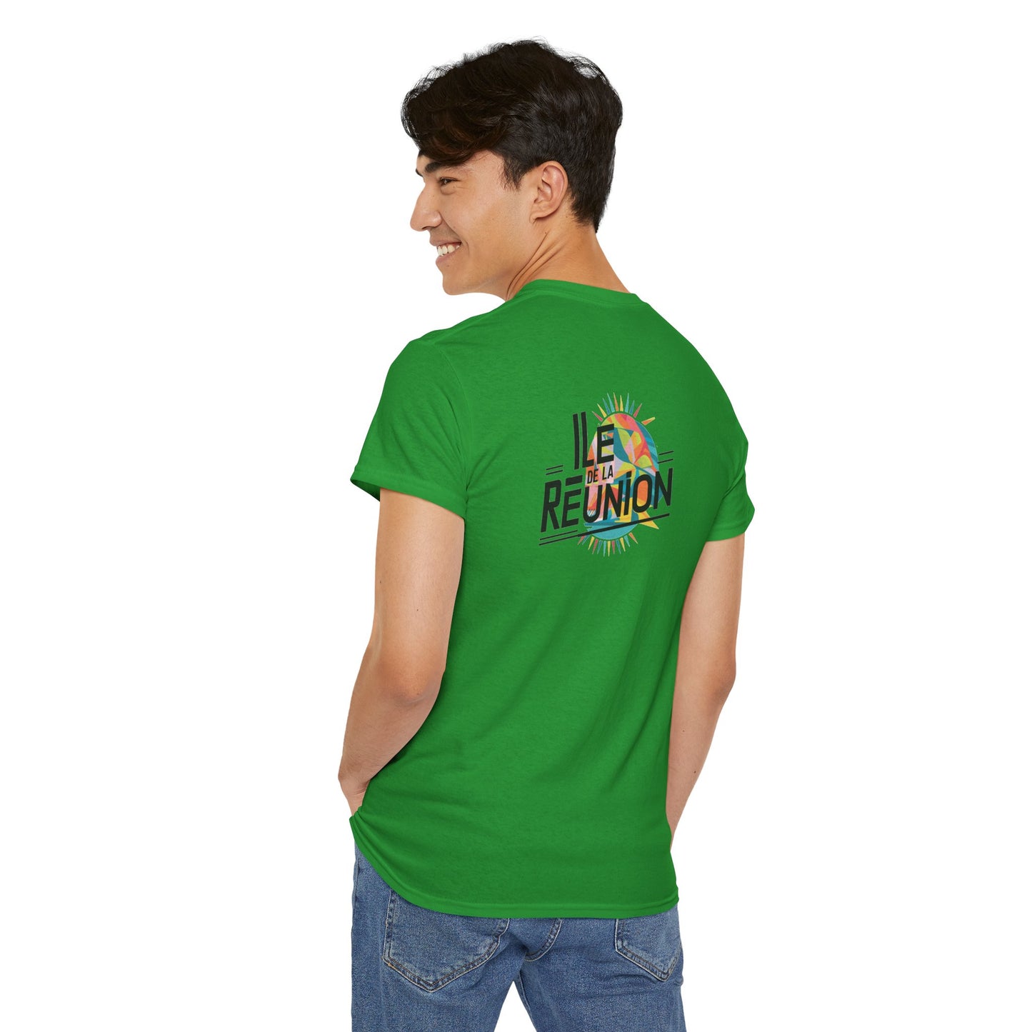 T-shirt "Île de La Réunion", Confort Coton, Sobre, Elégant, Souvenir Unique, Cadeau, Unisexe, Esprit Voyageur, Adulte