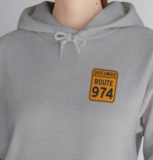 Sweat-Shirt à Capuche Collection " Route 974", Adulte, Homme, Femme, Sportive, Sportif, Décontracté, Classique, La Réunion