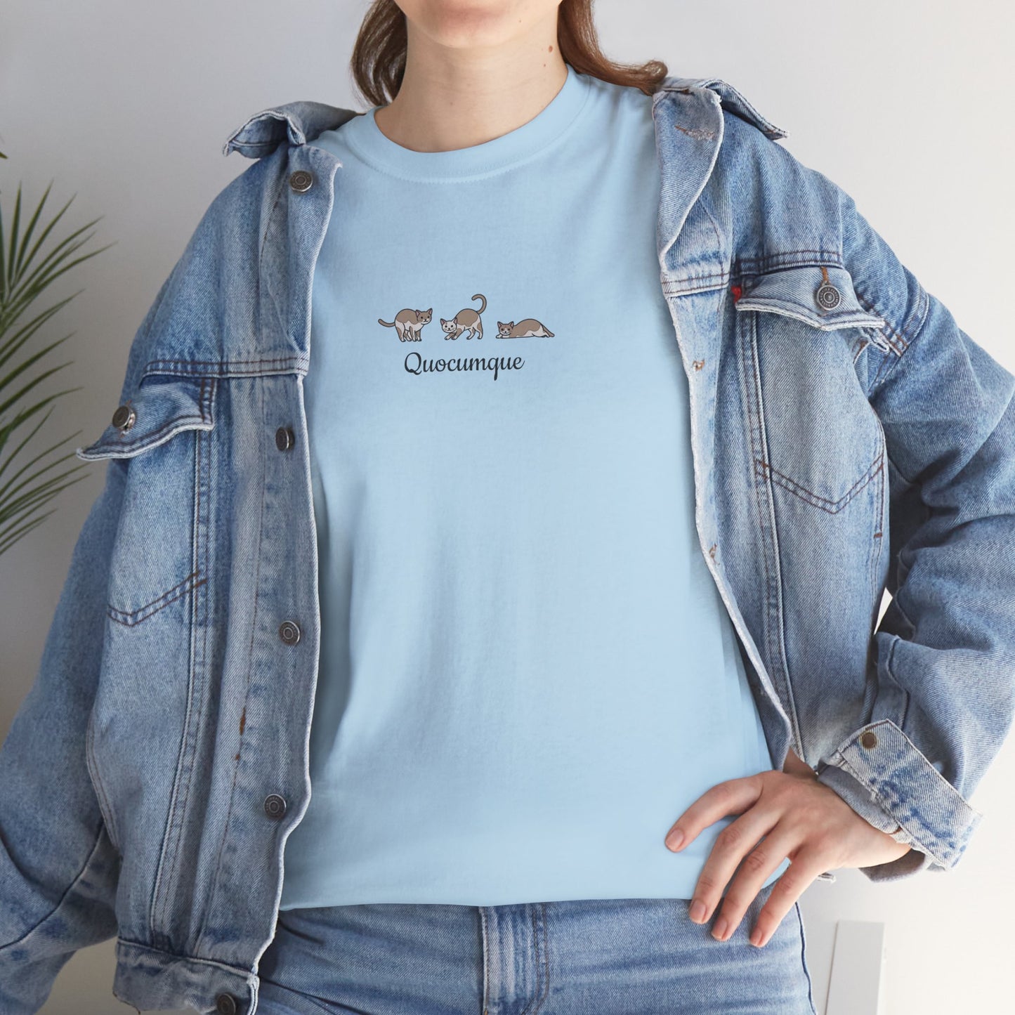 T-shirt Quocumque, Chat, Félin, Confort, Souvenir Unique, Cadeau, Unisexe, Délicatesse, Homme, Femme, Adulte, Animal domestique, Liberté