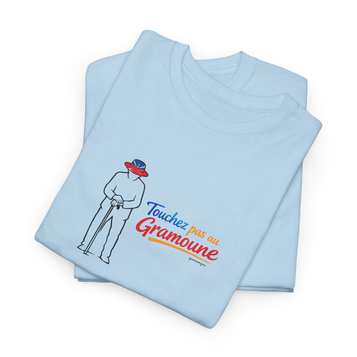 T-shirt "Gramoune", Île de La Réunion, Confort Coton, Sobre, Elégant, Souvenir Unique, Cadeau, Unisexe, Esprit Voyageur