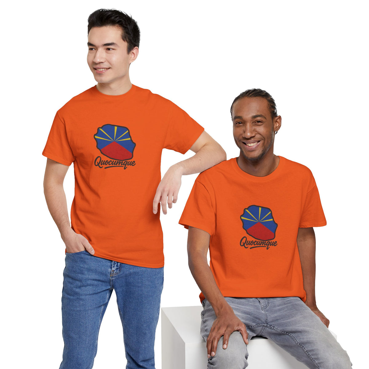 T-shirt "Drapeau Pays", Exotisme, Destination Île de La Réunion, Confort Coton, Sobre, Elégant, Souvenir Unique, Cadeau, Unisexe, Esprit Voyageur