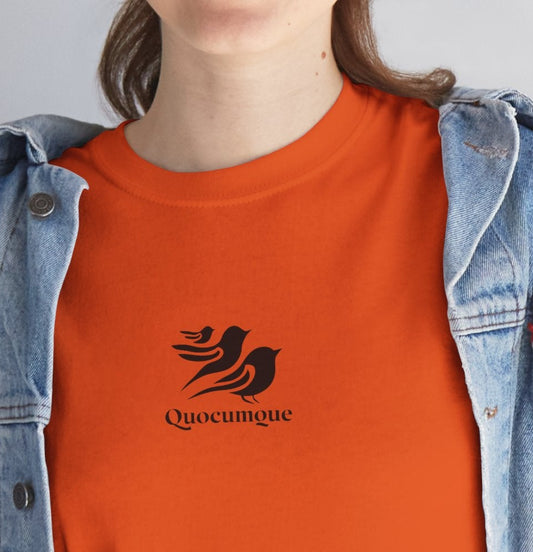 T-shirt Quocumque, Petits Oiseaux, Confort Coton, Sobre, Elégant, Souvenir Unique, Cadeau, Unisexe, Esprit Voyageur, Adulte, Espace