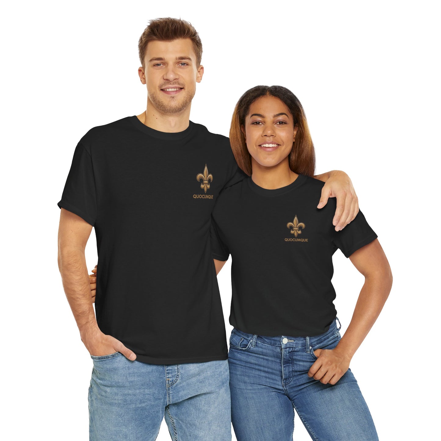 T-Shirt Quocumque, "Fleur de Lys" , Elégant, Homme, Femme, Adulte, Sobre, Confort Coton, Usage Quotidien, Unisexe, Vêtement Royal, Toute Saison, Plage, Ville