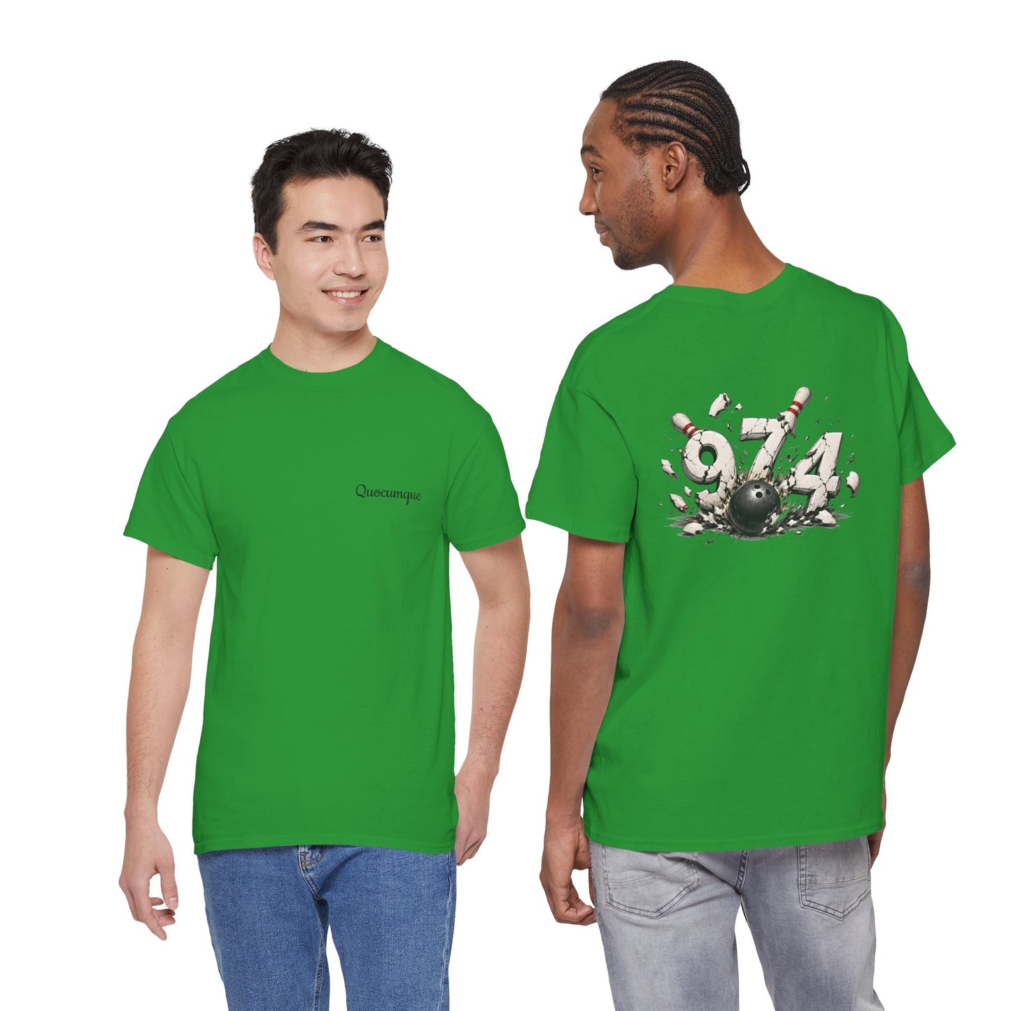 T-shirt " 974 Bowling", Destination Île de La Réunion, Confort Coton, Sobre, Elégant, Souvenir Unique, Vêtement Adulte, Unisexe, Esprit Voyageur