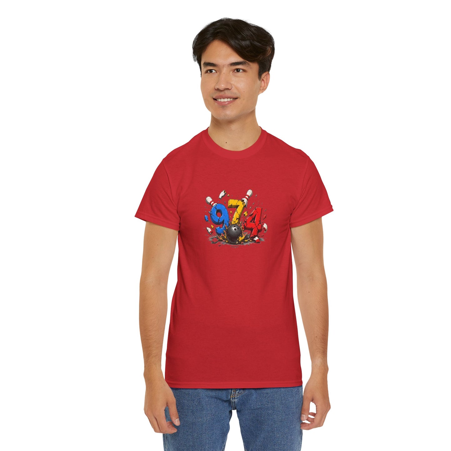 T-shirt " 974 Bowling ", Destination Île de La Réunion, Confort Coton, Sobre, Elégant, Souvenir Unique, Vêtement Adulte, Unisexe, Esprit Voyageur