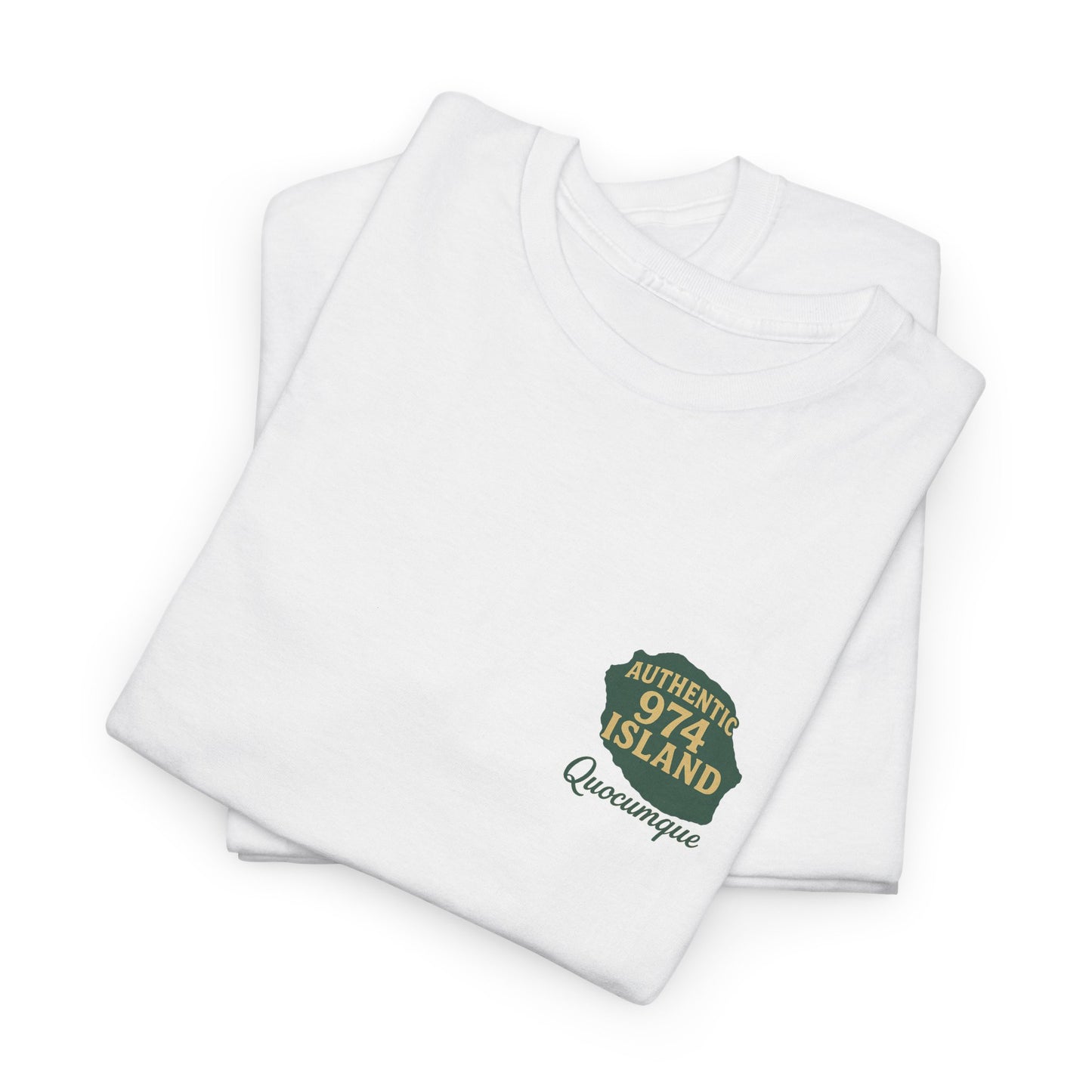 T-shirt "Authentic Island Vintage", Exotisme, Destination Île de La Réunion, Confort Coton, Sobre, Elégant, Souvenir Unique, Cadeau, Unisexe, Esprit Voyageur