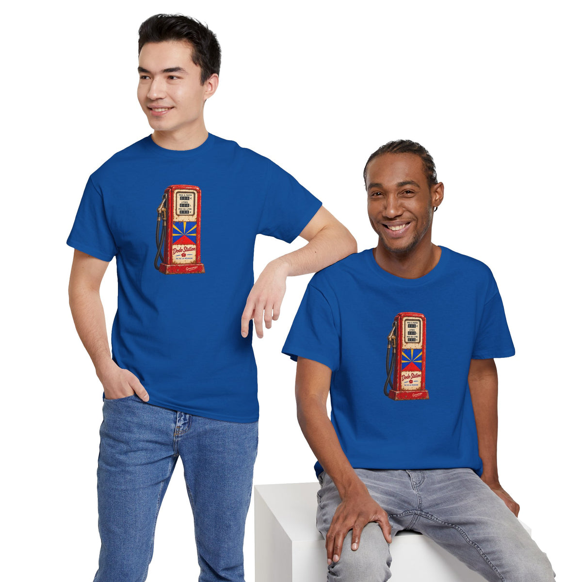T-shirt Quocumque, "Station Essence", Île de La Réunion, Confort Coton, Elégant, Souvenir Unique, Cadeau, Unisexe, Esprit Voyageur, Créole, Bourbon