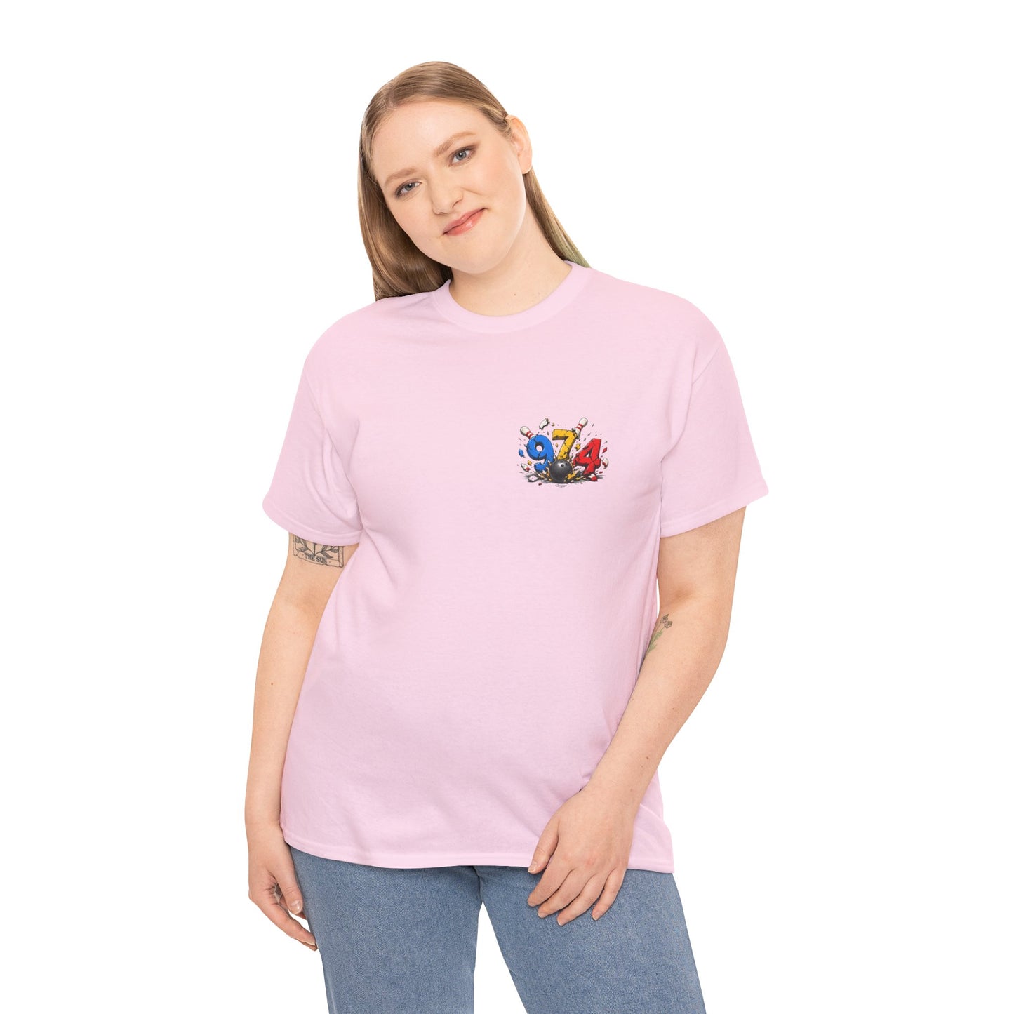 T-shirt " 974 Bowling ", Destination Île de La Réunion, Confort Coton, Sobre, Elégant, Souvenir Unique, Vêtement Adulte, Unisexe, Esprit Voyageur
