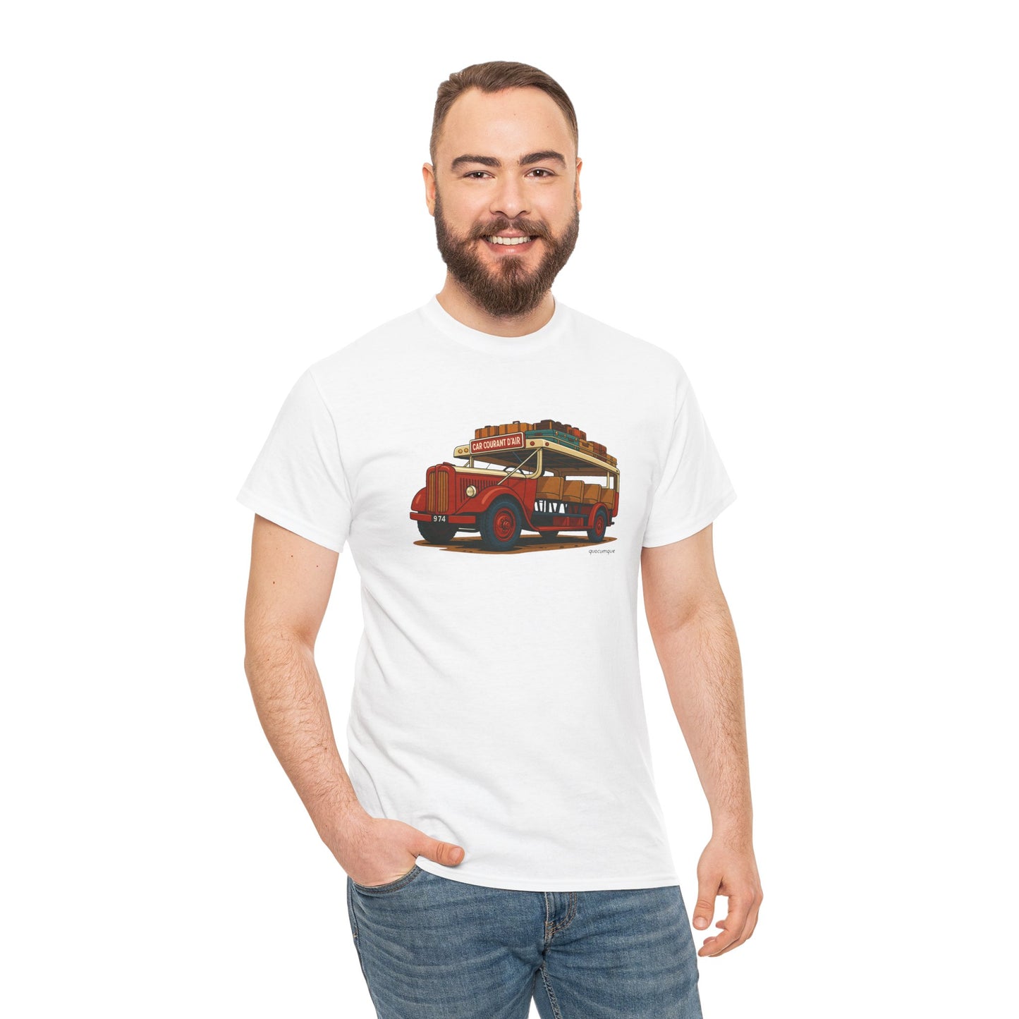 T-shirt "Car Courant d'Air, Exotisme, Destination Île de La Réunion, Confort Coton, Sobre, Elégant, Souvenir Unique, Cadeau, Unisexe, Esprit Voyageur