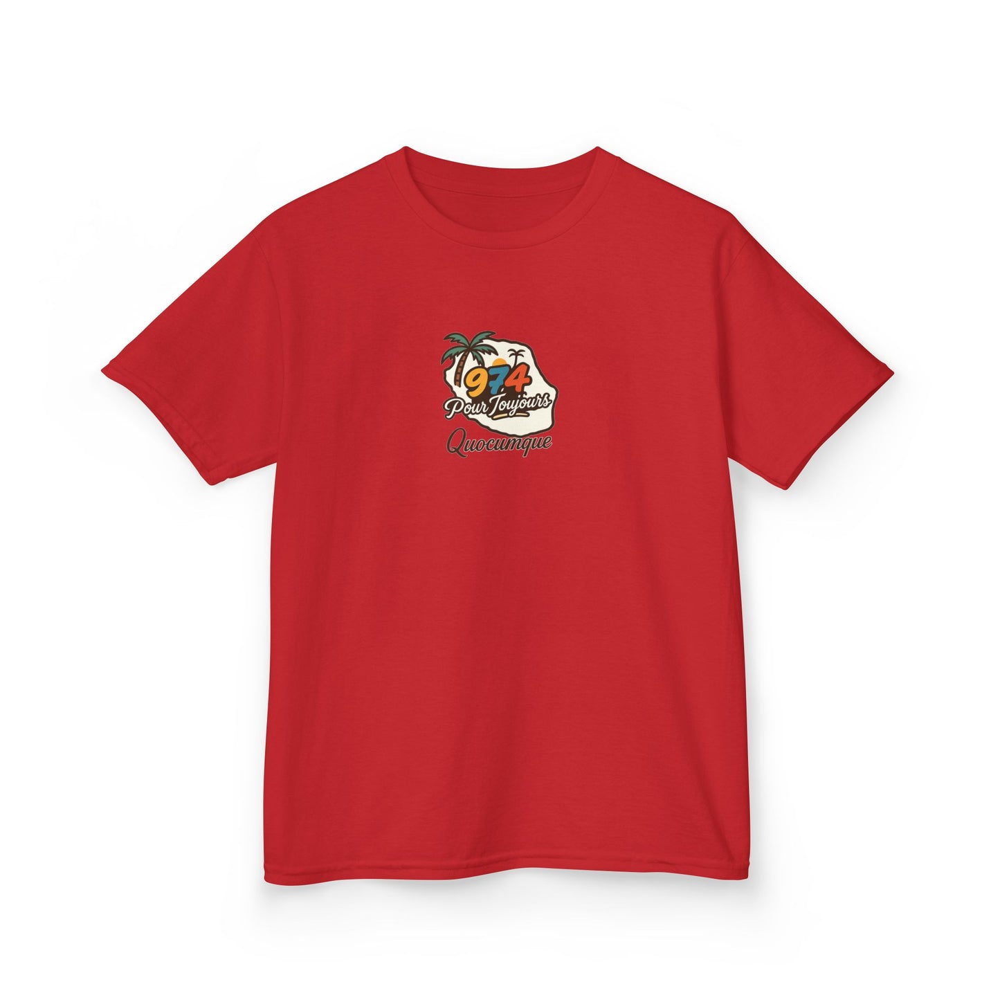 T-shirt "974 Pour Toujours", Île de La Réunion, Douceur Coton, Pour les enfants de 5-6 ans( Taille XS), Pour les 7-8 ans( taille S), Pour les 9-10 ans( taille M), Pour les 11-12 ans( taille L), Pour les 13-14 ans( taille XLS)