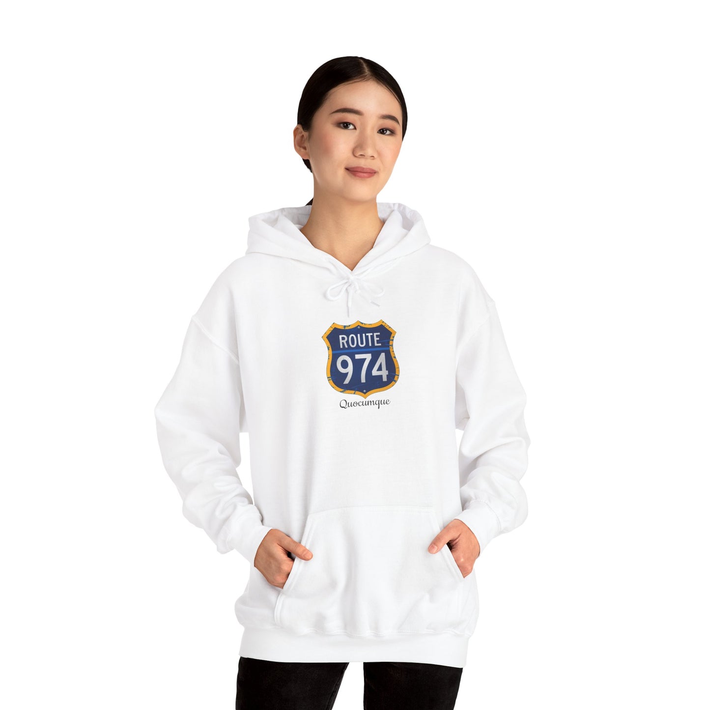 Sweat-Shirt à Capuche Collection " Route 974", Exotisme, Adulte, Homme, Femme, Sportive, Sportif, Décontracté, Classique, Destination La Réunion