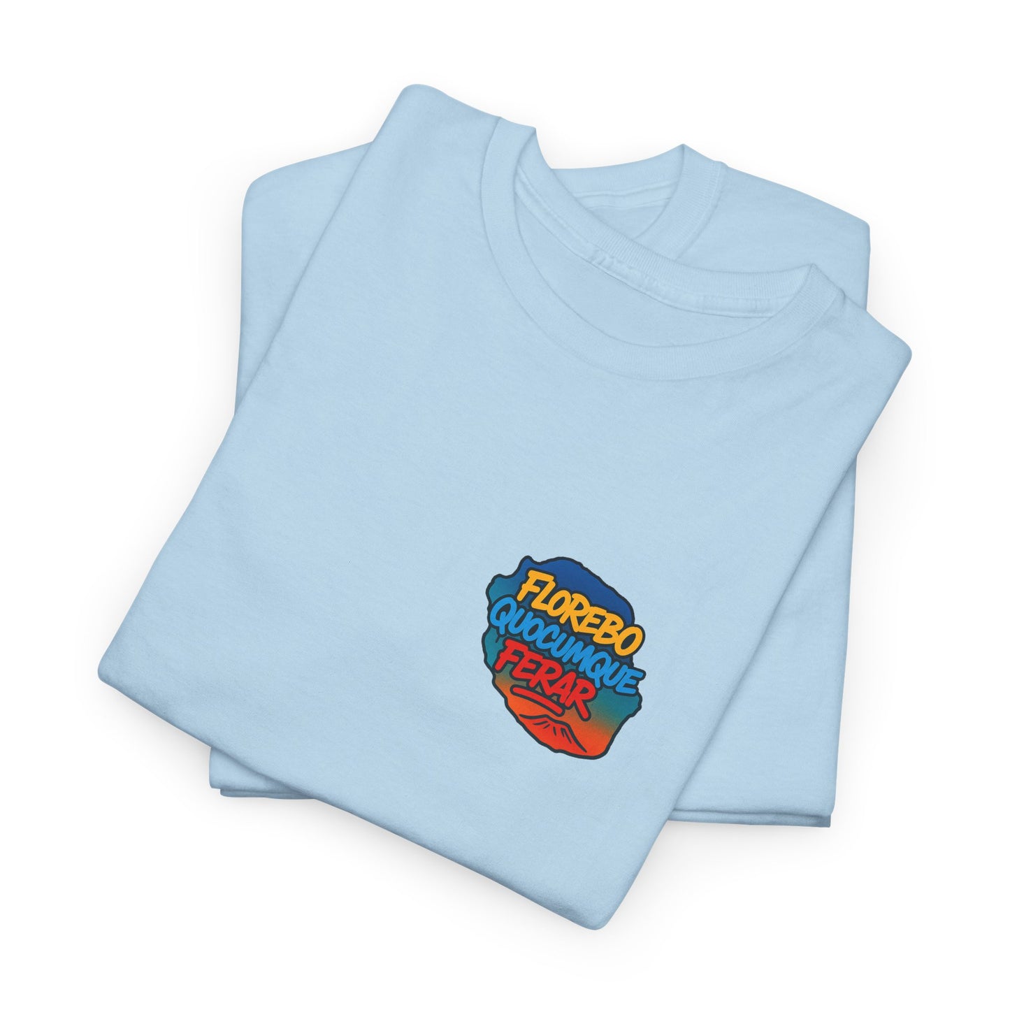 T-shirt Florebo Quocumque Ferar, Île de La Réunion, 974, Confort Coton, Sobre, Elégant, Souvenir Unique, Cadeau, Unisexe, Esprit Voyageur, Adulte