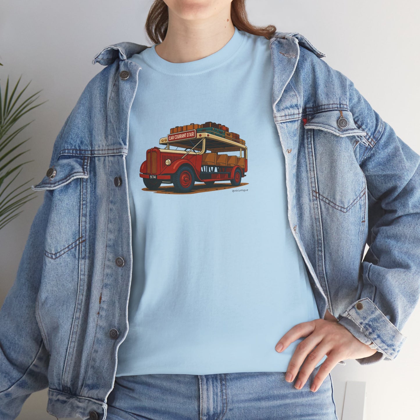 T-shirt "Car Courant d'Air, Exotisme, Destination Île de La Réunion, Confort Coton, Sobre, Elégant, Souvenir Unique, Cadeau, Unisexe, Esprit Voyageur