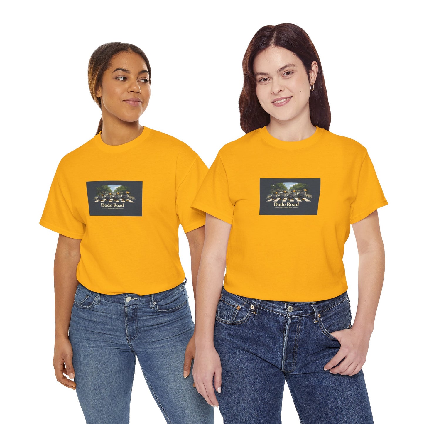T-shirt "Dodo Road", Île de La Réunion", Confort Coton, Sobre, Elégant, Souvenir Unique, Cadeau, Unisexe, Esprit Voyageur