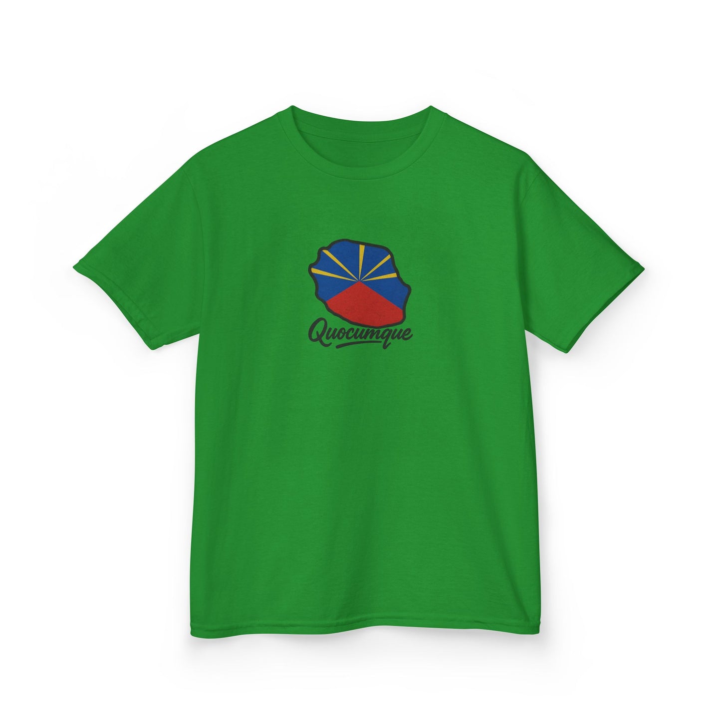 T-shirt " Drapeau Pays", Île de La Réunion, Douceur Coton, Pour les enfants de 5-6 ans( Taille XS), Pour les 7-8 ans( taille S), Pour les 9-10 ans( taille M), Pour les 11-12 ans( taille L), Pour les 13-14 ans( taille XLS)
