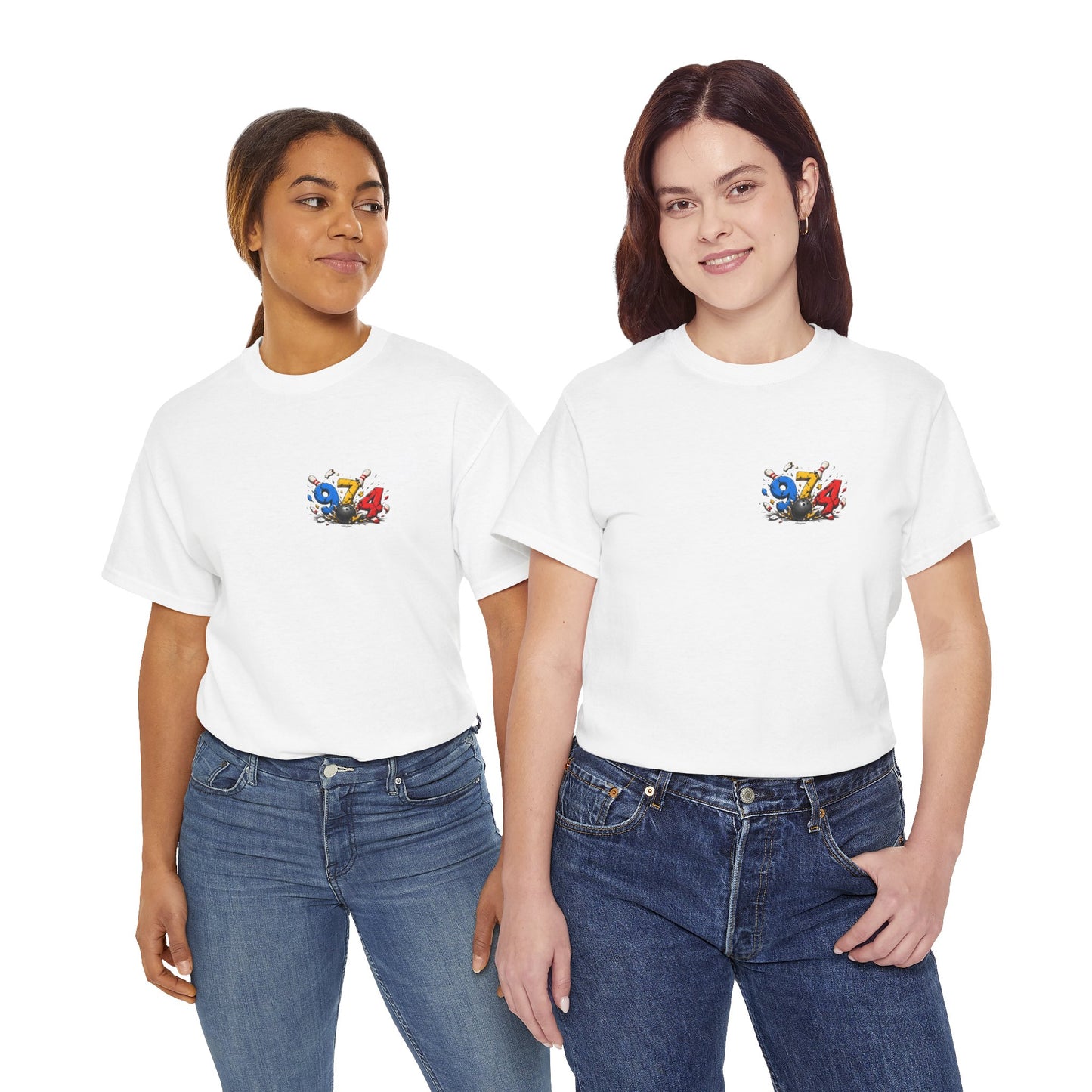 T-shirt " 974 Bowling ", Destination Île de La Réunion, Confort Coton, Sobre, Elégant, Souvenir Unique, Vêtement Adulte, Unisexe, Esprit Voyageur