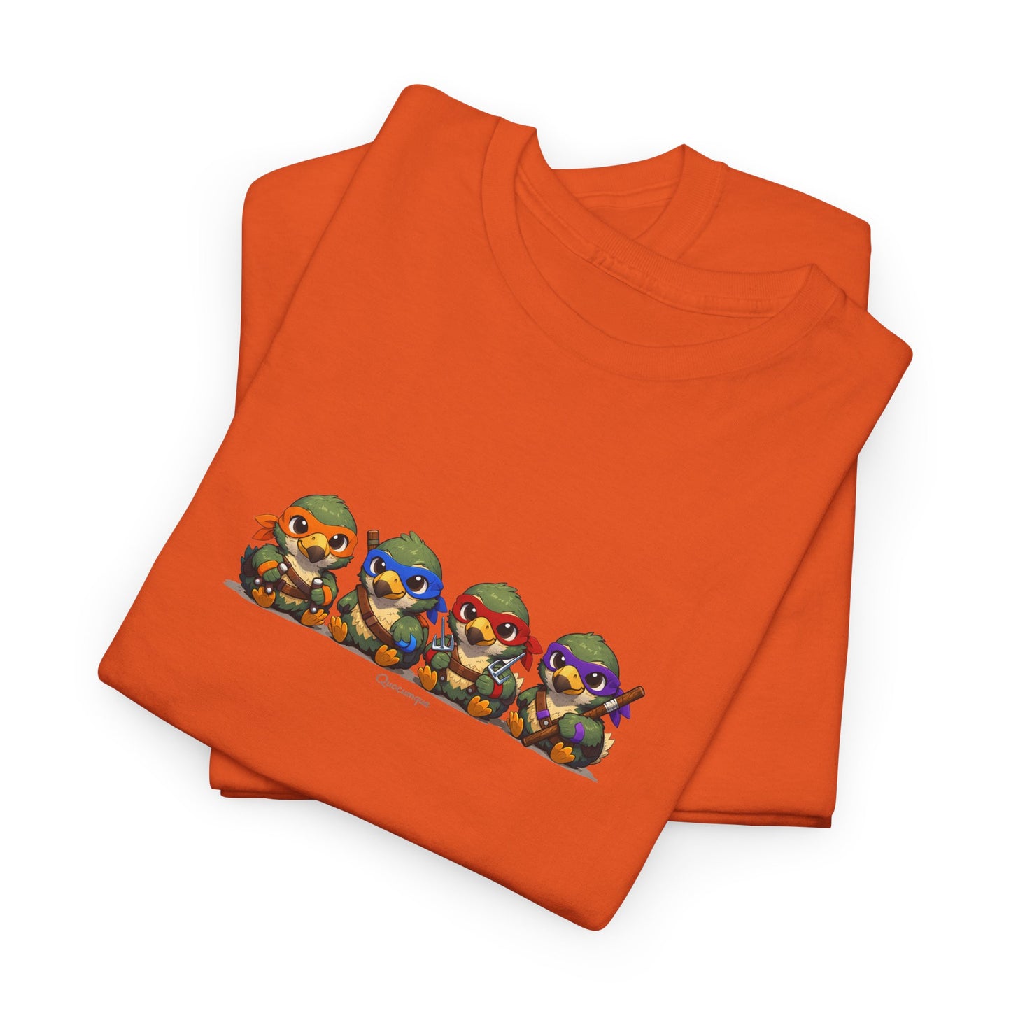 T-shirt Quocumque, " Dodos Ninjas ", Île de La Réunion, Confort Coton, Elégant, Souvenir Unique, Cadeau, Unisexe, Esprit Voyageur, Créole, Bourbon