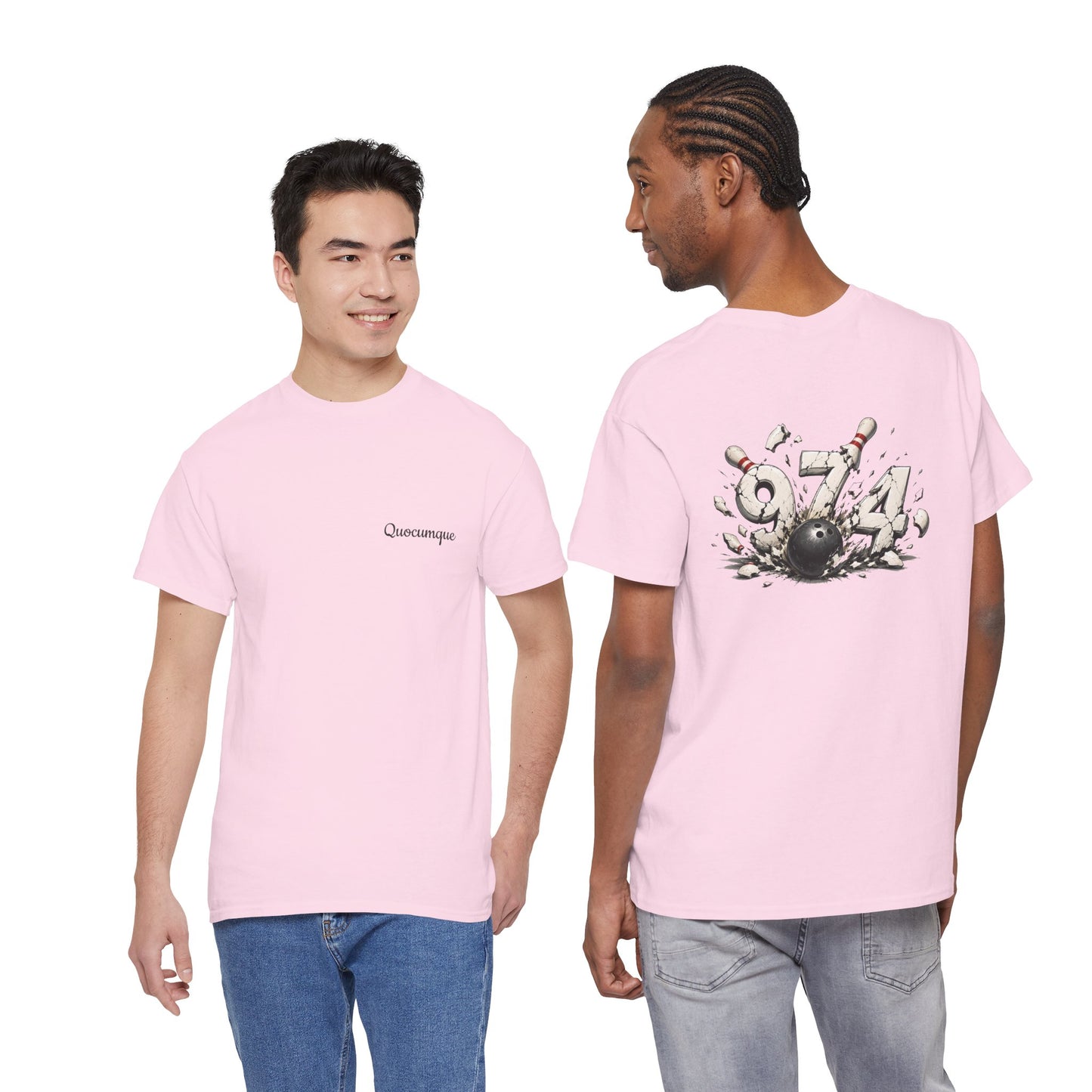 T-shirt " 974 Bowling", Destination Île de La Réunion, Confort Coton, Sobre, Elégant, Souvenir Unique, Vêtement Adulte, Unisexe, Esprit Voyageur