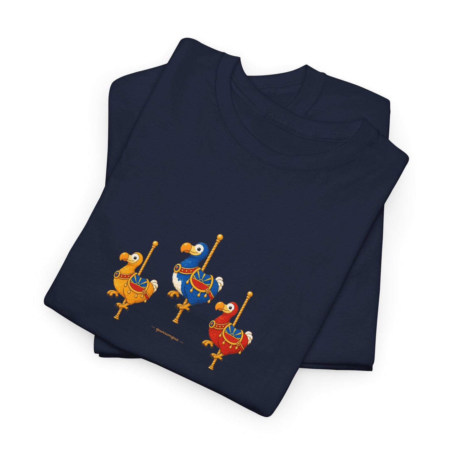 T-shirt Quocumque " Carrousel", Île de La Réunion, Confort Coton, Elégant, Souvenir Unique, Cadeau, Unisexe, Esprit Voyageur, Créole, Bourbon