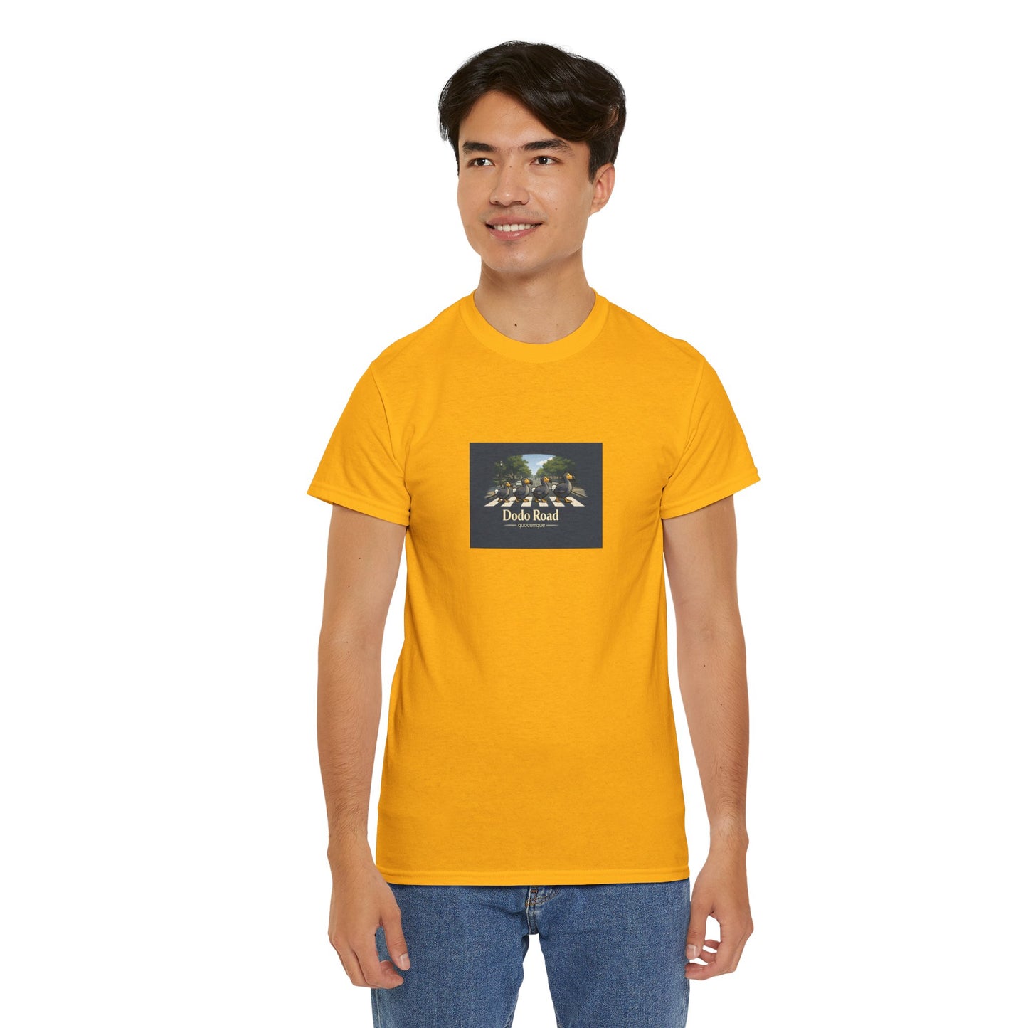 T-shirt "Dodo Road", Île de La Réunion", Confort Coton, Sobre, Elégant, Souvenir Unique, Cadeau, Unisexe, Esprit Voyageur