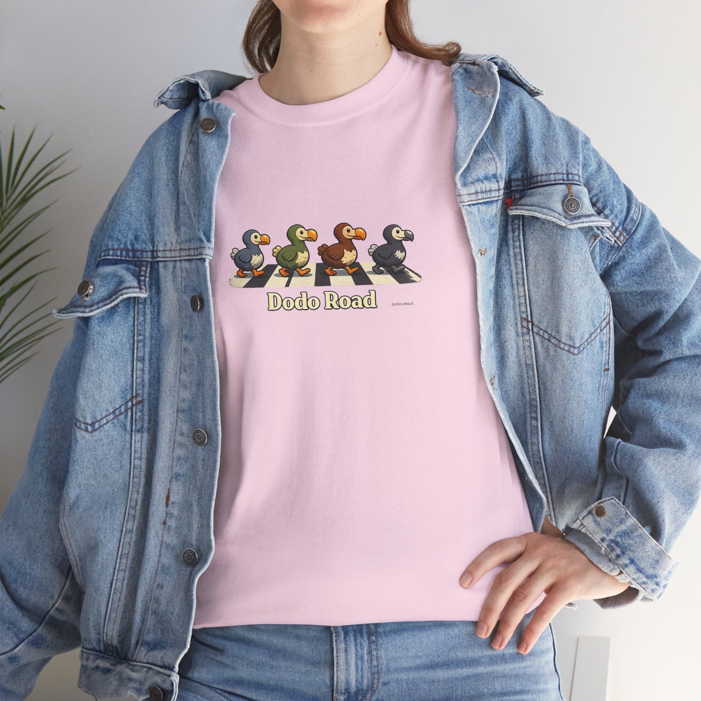 T-shirt "Dodo Road", Île de La Réunion", Confort Coton, Sobre, Elégant, Souvenir Unique, Cadeau, Unisexe, Esprit Voyageur