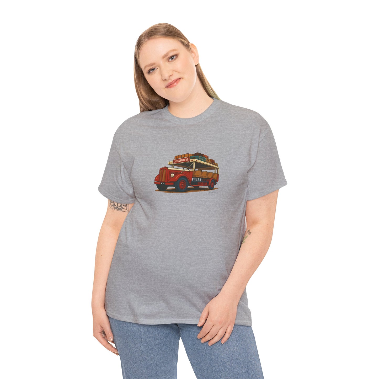 T-shirt "Car Courant d'Air, Exotisme, Destination Île de La Réunion, Confort Coton, Sobre, Elégant, Souvenir Unique, Cadeau, Unisexe, Esprit Voyageur