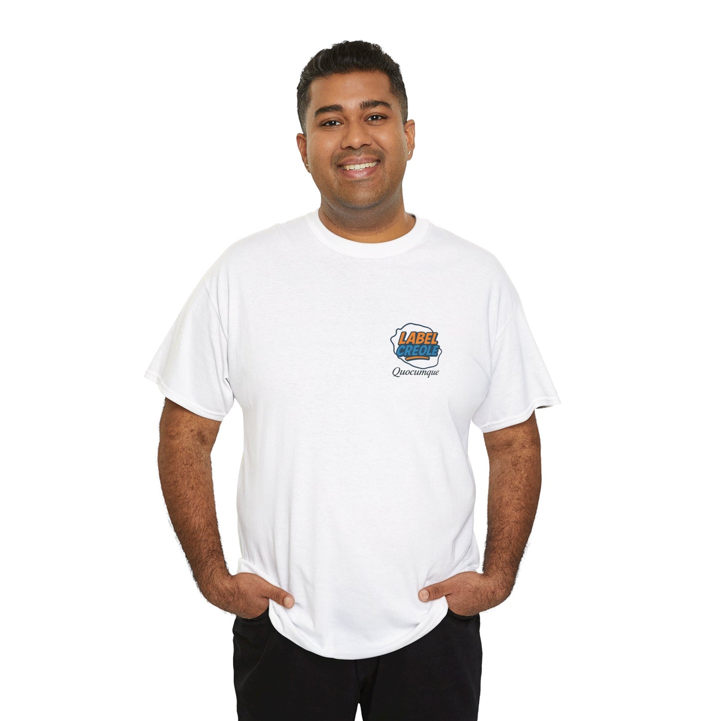 T-shirt "Label Créole", Exotisme, Destination Île de La Réunion, Confort Coton, Sobre, Elégant, Souvenir Unique, Cadeau, Unisexe, Esprit Voyageur