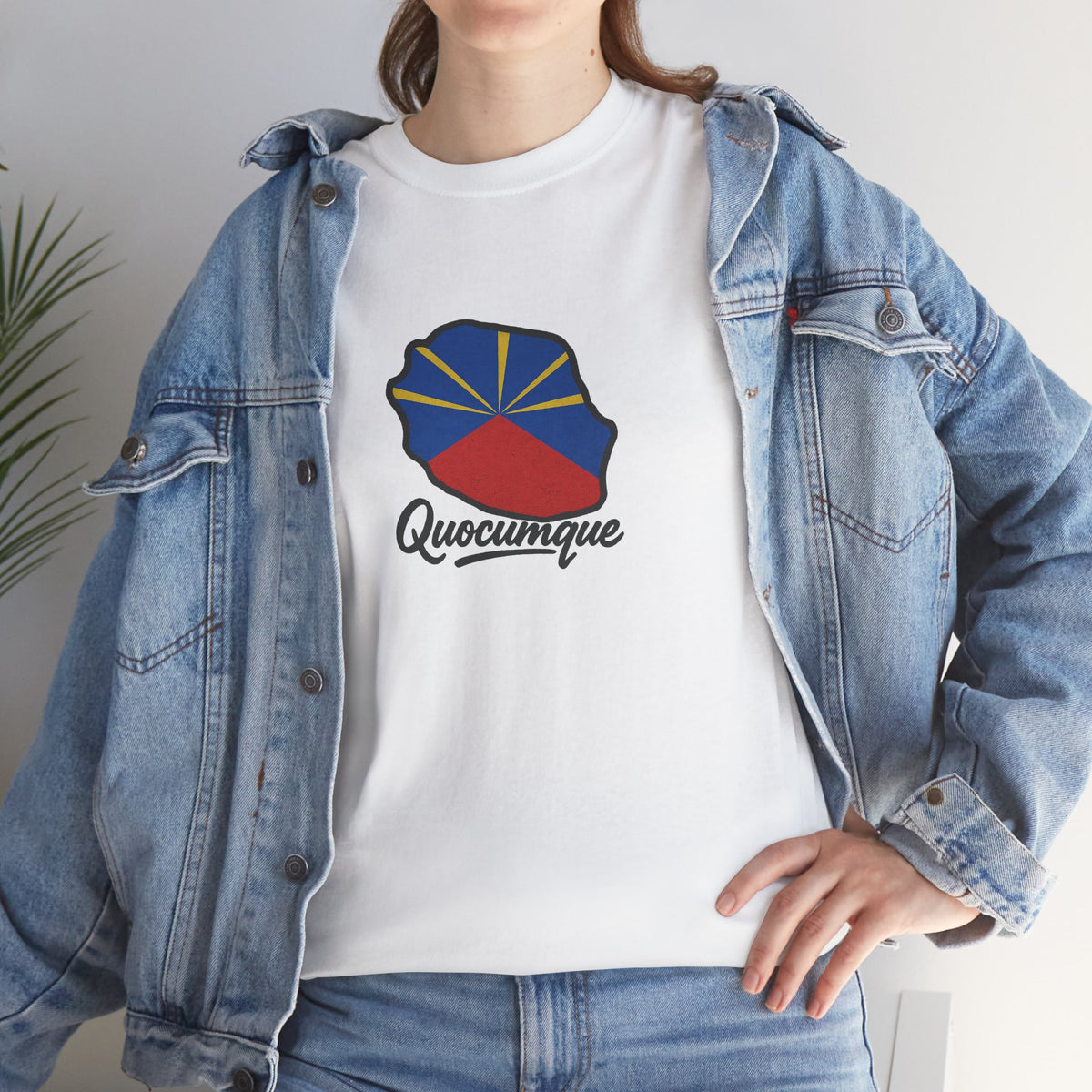 T-shirt "Drapeau Pays", Exotisme, Destination Île de La Réunion, Confort Coton, Sobre, Elégant, Souvenir Unique, Cadeau, Unisexe, Esprit Voyageur