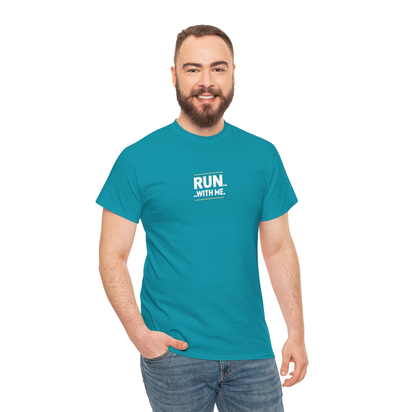 T-shirt Quocumque "RUN With Me", Île de La Réunion, Sobre, Elégant, Souvenir Unique, Cadeau, Unisexe, Esprit Voyageur, Adulte, sportif