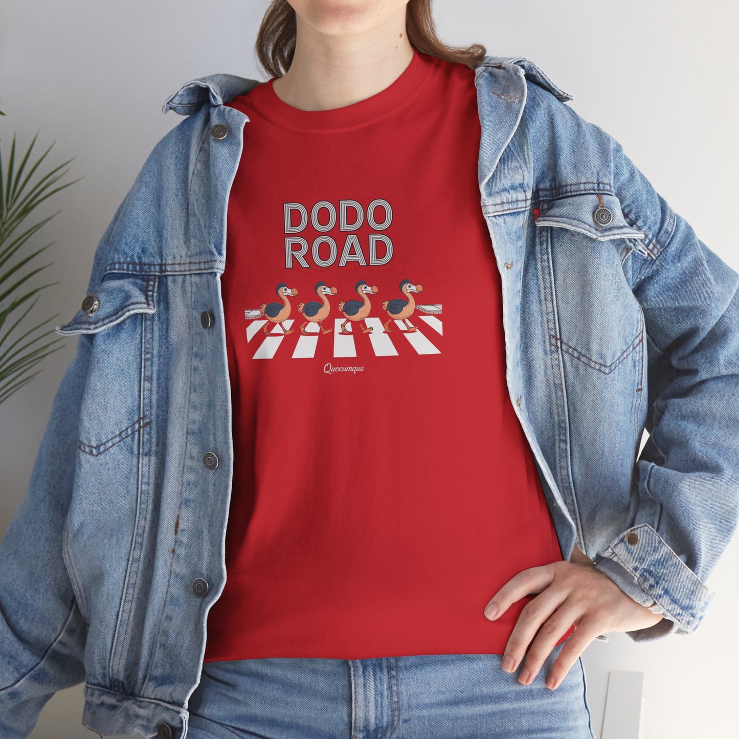 T-shirt Quocumque, " Dodo Road ", Île de La Réunion, Confort Coton, Elégant, Souvenir Unique, Cadeau, Unisexe, Esprit Voyageur, Créole, Bourbon