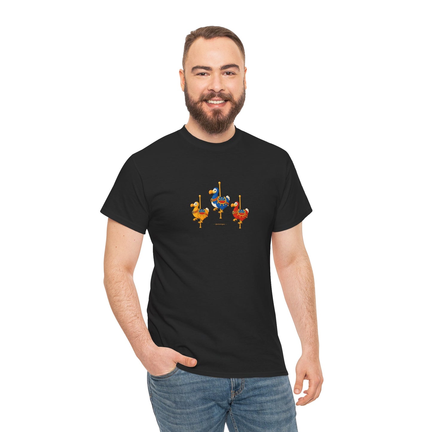 T-shirt Quocumque " Carrousel", Île de La Réunion, Confort Coton, Elégant, Souvenir Unique, Cadeau, Unisexe, Esprit Voyageur, Créole, Bourbon